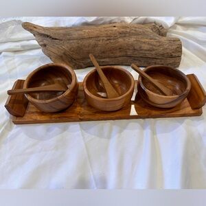 Wooden Bowl Set with Tray